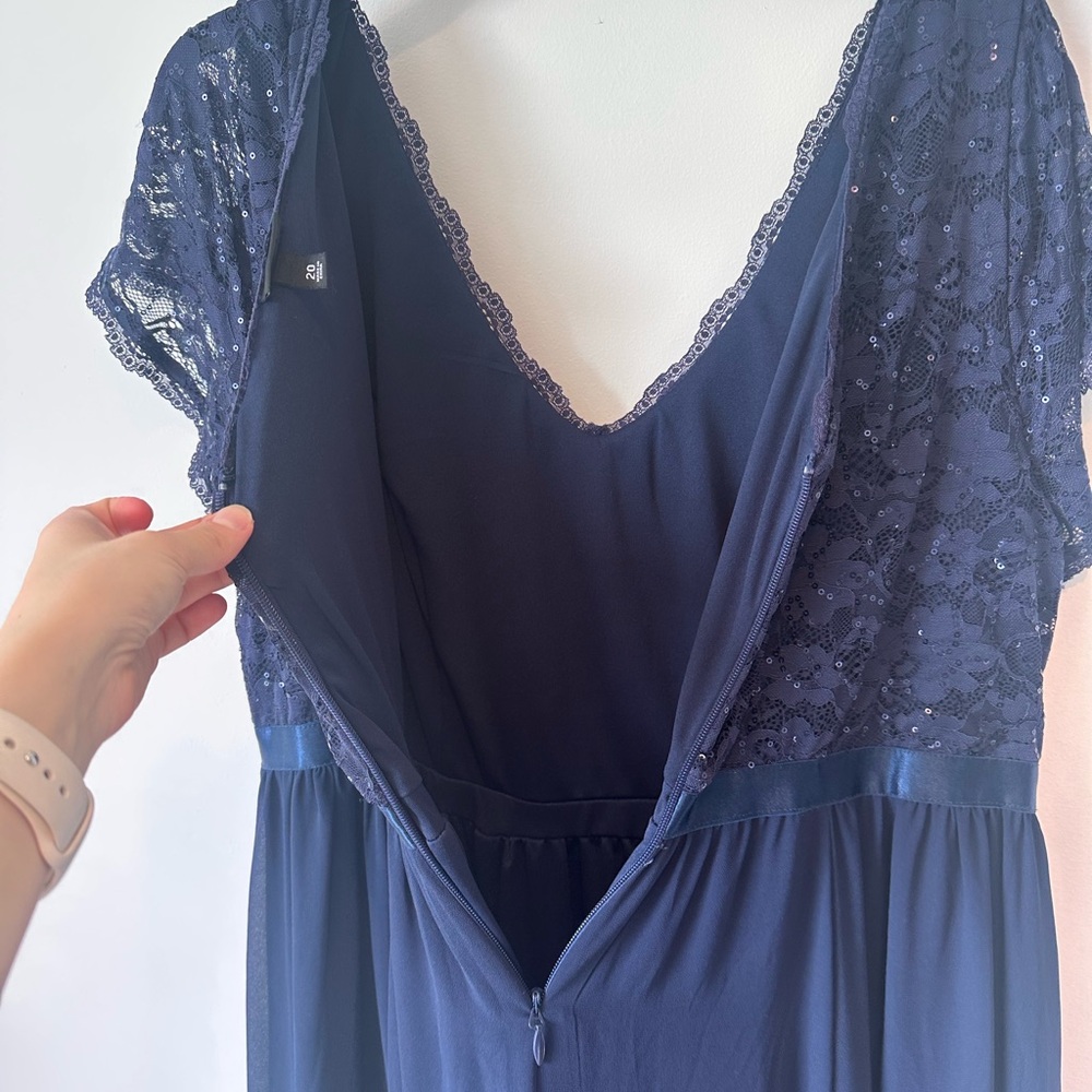 Torrid Special Occasion Gown Navy Sequin & Lace Chiffon - Picture 6 of 9